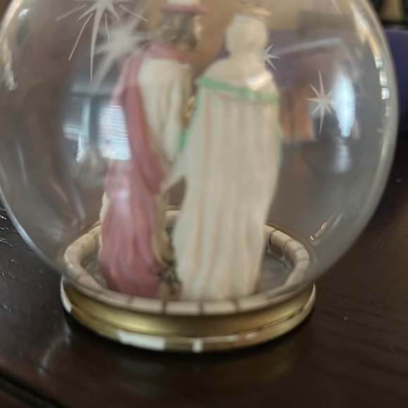 House of Lloyd 1994 Nativity Scene Glass Ornament Starburst Deco Jesus 3 K’s - Picture 3 of 5